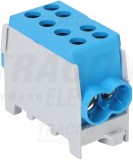 TRACON FLECU-35-25-2K Főáramköri leágazó kapocs, sínre szerelhető, kék 6-35mm2, max. 1000VAC/DC, max.125A