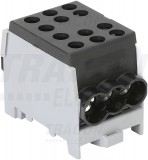 TRACON FLECU-35-25-3F Főáramköri leágazó kapocs, sínre szerelhető, fekete 6-35mm2, max. 1000VAC/DC, max.125A