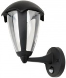 TRACON GARUM8W LED kültéri fali lámpa mozg.érz.álló kar 230 VAC, 50 Hz, 8 W, 550 lm, 3000 K, IP54, EEI=G