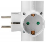 TRACON KACS3 Csatlakozóaljzat adapter kapcsolóval, fehér 3×SCHUKO, 250 VAC, 16 A, max. 3680 W
