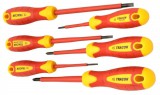 TRACON KSET1000 1000 V-ra szigetelt csavarhúzó szett 1000 V; 1×5,5×125mm; 0,8×4×100mm; 0,4×2,5×75mm