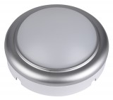 TRACON LHLMKS8NW Műanyag házas LED hajólámpa ezüst kerettel, kerek 230 V, 50 Hz, 8 W, 4000 K, 560 lm, IP54, ABS+PC, EEI=G