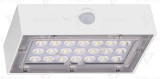 TRACON LSBW3W Napelemes LED fali világítótest mozgásérzékelővel, fehér 3W, 4000K, 350 lm, IP65, 3,7 V, 1,2Ah