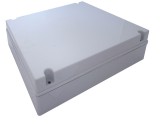 TRACON MED383012 Elektronikai doboz, világos szürke, teli fedéllel 380×300×120mm, IP55
