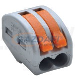 TRACON OVO2,5-2 Csavar nélküli vezetékösszekötő, nyitható 0,75-4mm2, 32A, 400VAC 2P