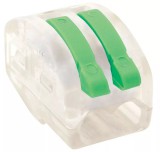 TRACON OVOT2,5-2 Csavar nélküli vezetékösszekötő, nyitható átlátszó 0,75-4mm2, 32A, 400VAC 2P