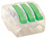 TRACON OVOT2,5-3 Csavar nélküli vezetékösszekötő, nyitható átlátszó 0,75-4mm2, 32A, 400VAC 3P