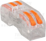 TRACON OVOTT22 Csavar nélküli vezetékösszekötő, toldó, nyitható, átlátszó 0,5-4mm2, 32A, 400VAC 2P