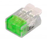 TRACON RVOG2 Csavar nélküli vezetékösszekötő, nyitható átlátszó 0,2-4(2,5)mm2, 32A, 450VAC 2P