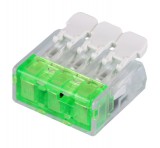 TRACON RVOG3 Csavar nélküli vezetékösszekötő, nyitható átlátszó 0,2-4(2,5)mm2, 32A, 450VAC 3P