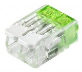 TRACON RVOGB2 Csavar nélküli vezetékösszekötő, nyitható átlátszó 0,5-6(4)mm2, 41A, 450VAC 2P