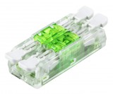 TRACON RVOGTT22 Csavar nélküli vezetékösszekötő, toldó, nyitható, átlátszó 0,5-4(2,5)mm2, 32A, 400VAC 2P