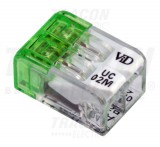 TRACON RVONK2 Csavar nélküli vezetékösszekötő, nyitható átlátszó 0,2-2,5mm2, 24A, 450VAC 2P