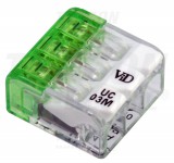 TRACON RVONK3 Csavar nélküli vezetékösszekötő, nyitható átlátszó 0,2-2,5mm2, 24A, 450VAC 3P