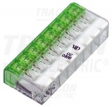 TRACON RVONK8 Csavar nélküli vezetékösszekötő, nyitható átlátszó 0,2-2,5mm2, 24A, 450VAC 8P