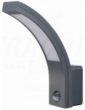 TRACON SLIA15W Mozgásérzékelős fali lámpatest, ívelt forma, antracit 230VAC, 15W, 140°, 2-9m, 10s-5m, 4500K , IP54, 1100lm, EEI=G