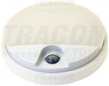TRACON SLK10W Mozgásérzékelős kerek fali lámpatest 230VAC, 10W, 140°, 2-9m, 10s-5m, 4500K , IP54, 800lm, EEI=G