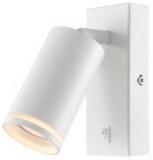 TRACON SPGU10LFW Oldalfali állítható spot lámpatest, fehér, kapcsolóval 100-240VAC, 50Hz, 1xGU10, max.35W