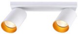 TRACON SPGU10MA2GW Mennyezeti állítható spot lámpatest, fehér, arany reflektor 100-240VAC, 50Hz, 2xGU10, max.2x35W