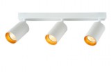 TRACON SPGU10MA3GW Mennyezeti állítható spot lámpatest, fehér, arany reflektor 100-240VAC, 50Hz, 3xGU10, max.3x35W