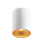 TRACON SPGU10MGW Mennyezeti spot lámpatest, hengeres, fehér, arany reflektor 100-240VAC, 50Hz, 1xGU10, max.35W