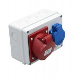 TRACON TDB06-0M Csatlakozó doboz, védelem nélkül Out:1×SCHUKO+1×16A(3P+N+E)