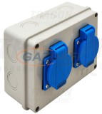 TRACON TDB07-0M Csatlakozó doboz, védelem nélkül Out:2×SCHUKO