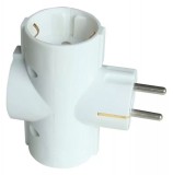 TRACON TDUGO Többférőhelyes átalakító csatlakozó, normál, fehér 3×SCHUKO, max.16A, 250V