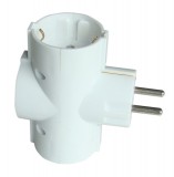 TRACON TDUGO Többférőhelyes átalakító csatlakozó, normál, fehér 3×SCHUKO, max.16A, 250V (Tdf dugvilla)