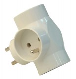 TRACON TDUGOF Többférőhelyes átalakító csatlakozó, francia kivitelű, fehér 3×French, max.16A, 250V