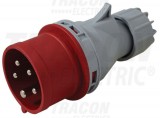 TRACON TICS-015PF Fázisfordítós ipari csatlakozó dugó külső tömszelencével 16A, 400V, 3P+N+E, 6h, IP44