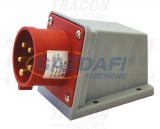 TRACON TICS-523 Felületre szerelhető ipari csatlakozó dugó 32A, 250V, 2P+E, 6h, IP44