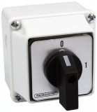 TRACON TK-639/3T Tokozott kézikapcsoló, BE-KI 400V, 50Hz, 63A, 3P, 18,5kW, 64×64mm, 90°, IP44