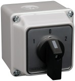 TRACON TKM-32/NT65 Tokozott közvetlen irányváltó motorkapcsoló, 1-0-2 400V, 50Hz, 32A, 11kW, 64×64mm, IP65