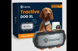 Tractive DOG XL Adventure Edition GPS nyomkövető kutyáknak 25 kg felett aktivitásmérővel szürke és narancssárga színben TRDOG4XLRUG