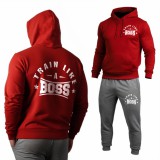 Train like a boss melegítő szett piros-szürke