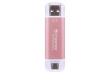 Transcend ESD310 2 TB A-típusú USB-től C-típusú USB-hez 3.2 Gen 2 (3.1 Gen 2) Rózsaszín Külső SSD