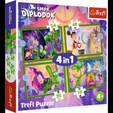 Trefl 4 az 1-ben Puzzle (35,48,54,70 db-os) - A diplodocus sárkány világa (34663) (34663)