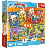 TREFL 4in1 Trefl Super Things: Power Machines 4 Az 1-ben 70-54-48-35db-os Puzzle - Fiúknak, 4 éves kortól (34390)