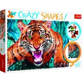 Trefl Crazy Shapes: Egy tigrissel szemben puzzle - 600 darabos