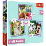 Trefl Cuki kutyusok 3 az 1-ben 50-36-20db-os puzzle (34854) (TR34854) - Kirakós, Puzzle