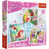 Trefl: Disney hercegnők 3 az 1-ben puzzle - 20, 36, 50 darabos