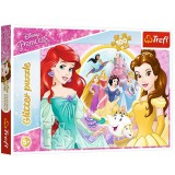 Trefl Disney Hercegnők: Ariel és Belle 100db-os csillámló puzzle (14819) (T14819) - Kirakós, Puzzle