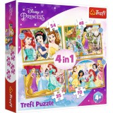 Trefl: Disney hercegnők boldog napja 4 az 1-ben puzzle - 35, 48, 54, 70 darabos