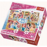 Trefl Disney Hercegnők: Mesebeli barátság 4 az 1-ben puzzle (34309) (5900511343090) - Kirakós, Puzzle