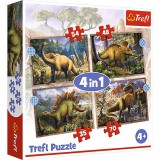 Trefl Érdekes dínók 4 az 1-ben puzzle (34383) (TR34383) - Kirakós, Puzzle