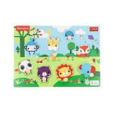 Trefl: Fisher Price állatos forma párosító fa puzzle - 8 darabos