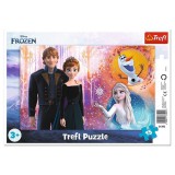 Trefl Jégvarázs 2: Anna és Kristoff keretes puzzle, 15 db-os