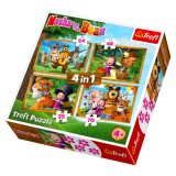 Trefl: Mása és a medve - Mása erdei kalandja 4 az 1-ben puzzle