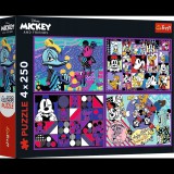 Trefl Mickey egér és barátai 4 x 250 darabos puzzle (13308)